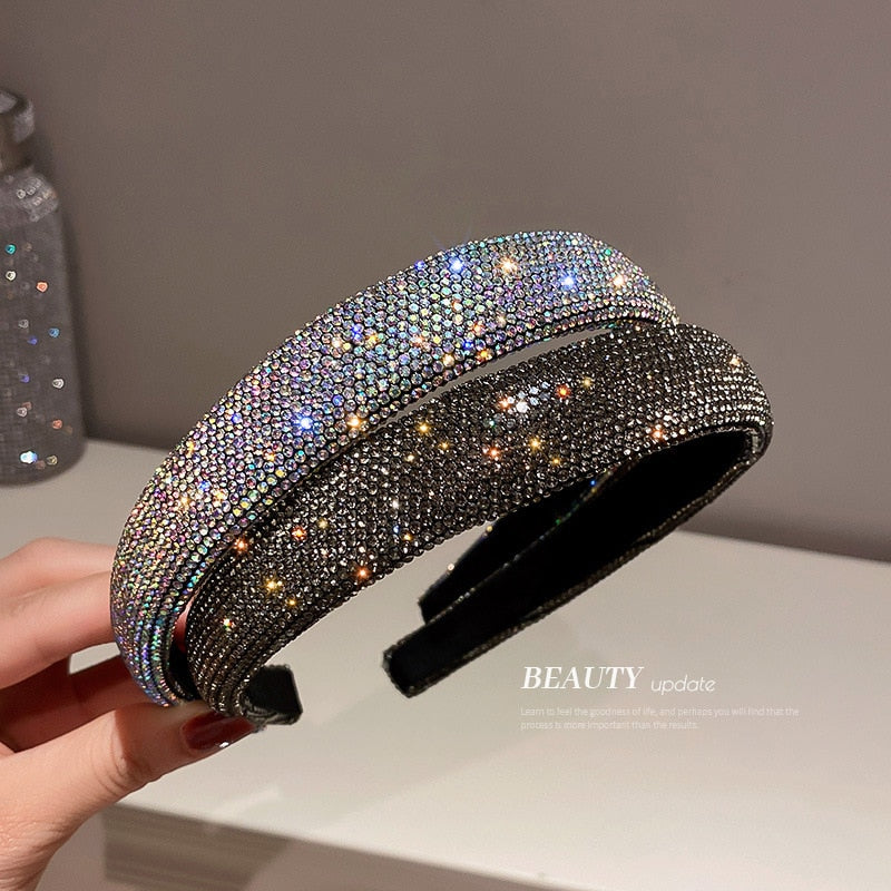 Shiny Full Rhinestone Silver Headbands