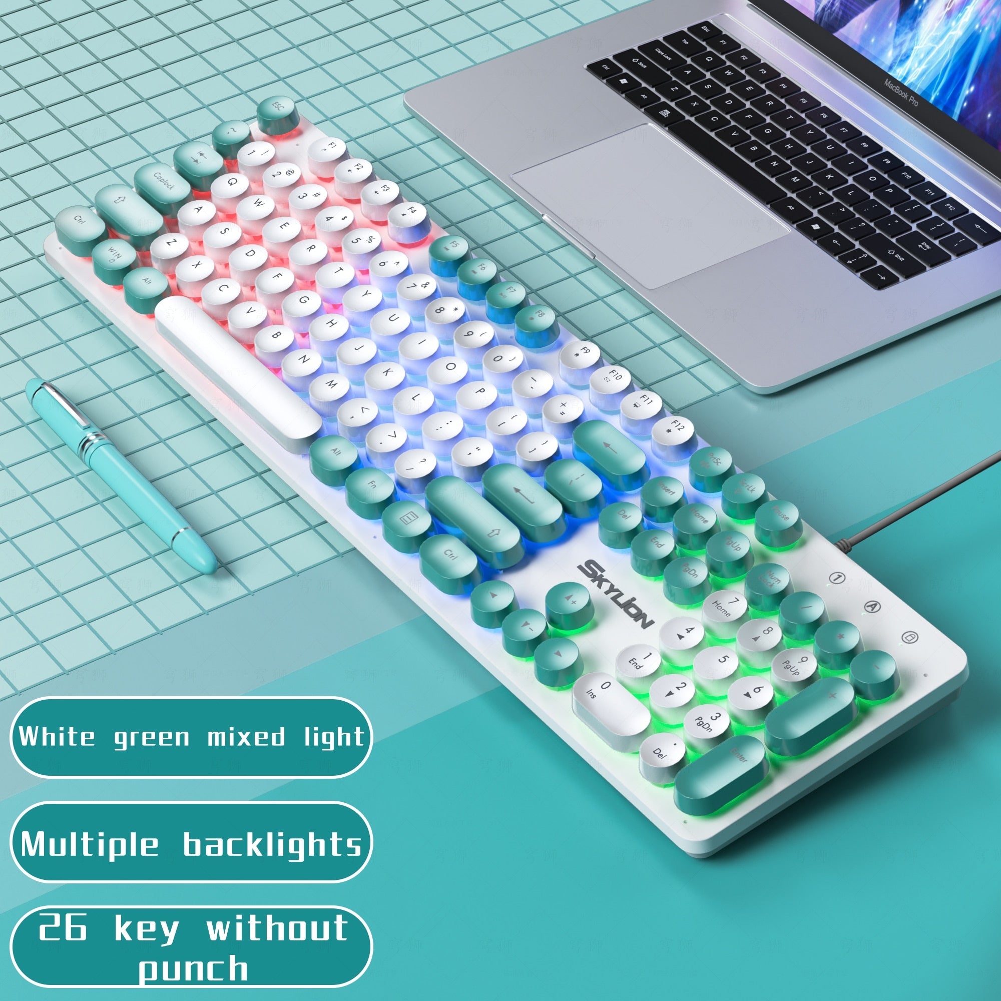 Wired 104 Keys Membrane Keyboard