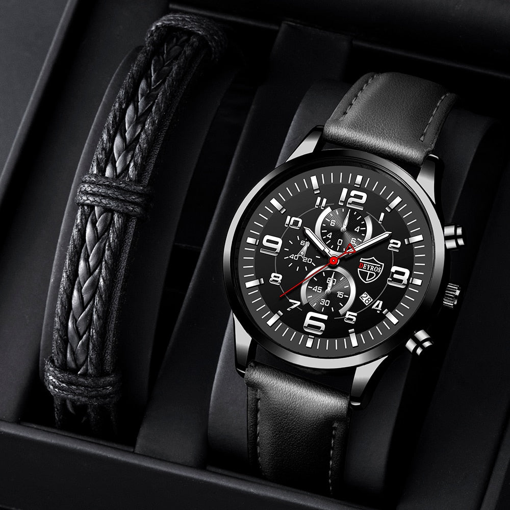 Leather Quartz Wrist Watch