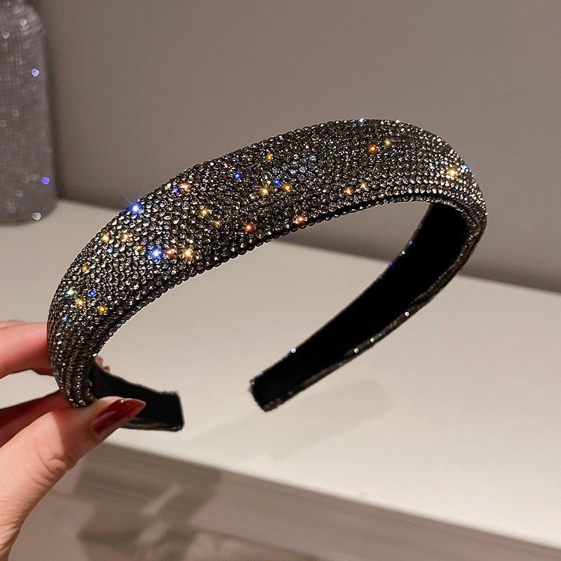 Shiny Full Rhinestone Silver Headbands