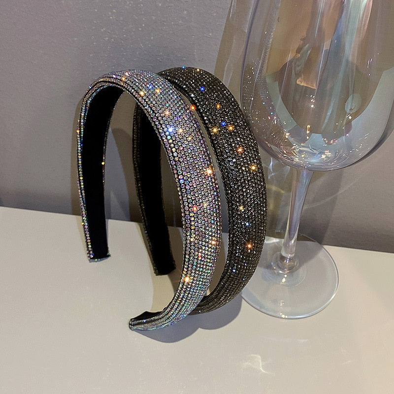 Shiny Full Rhinestone Silver Headbands