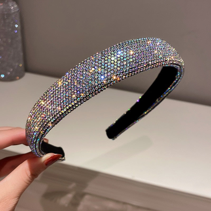 Shiny Full Rhinestone Silver Headbands
