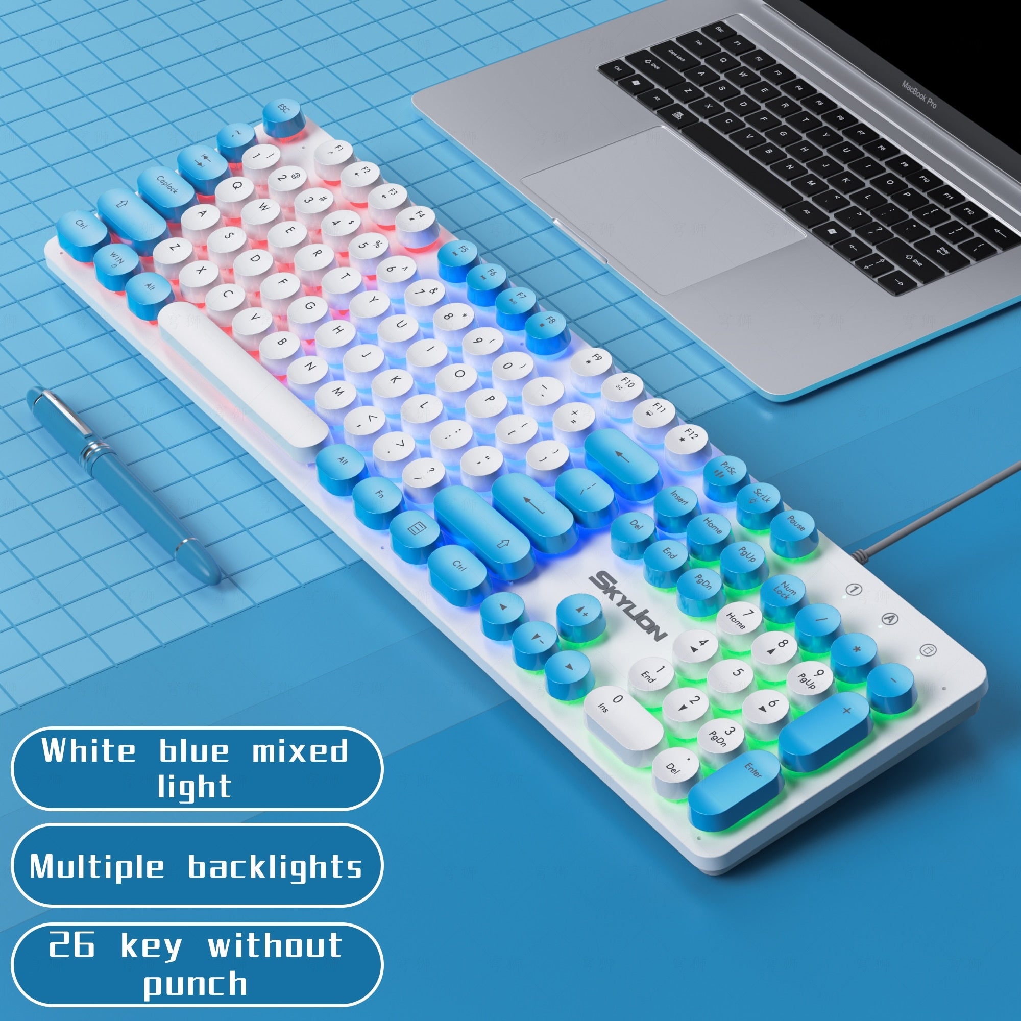 Wired 104 Keys Membrane Keyboard