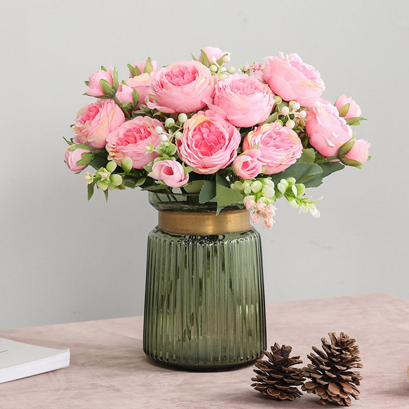 Peony Artificial Flower Pink Silk Bouquet