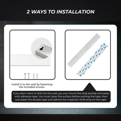 Wall-Mounted Dual Installation Knife Strip