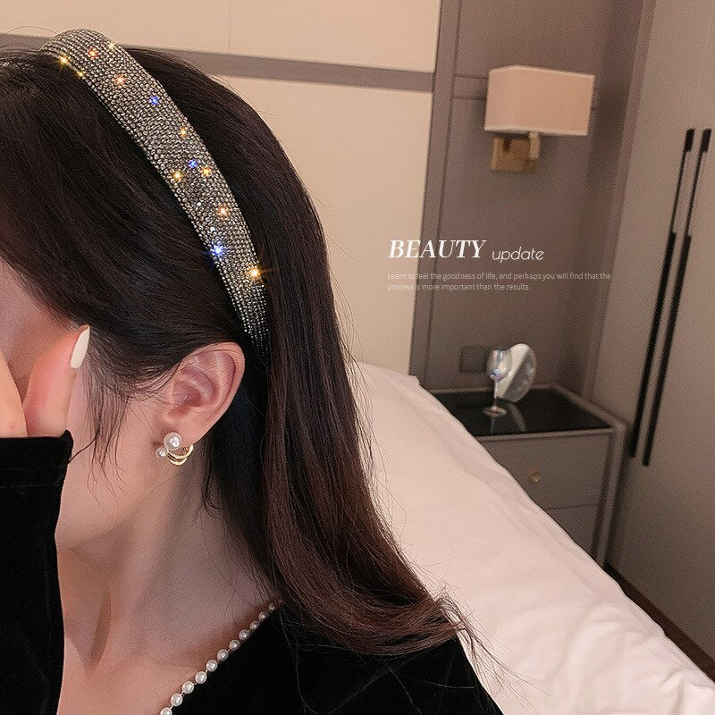 Shiny Full Rhinestone Silver Headbands